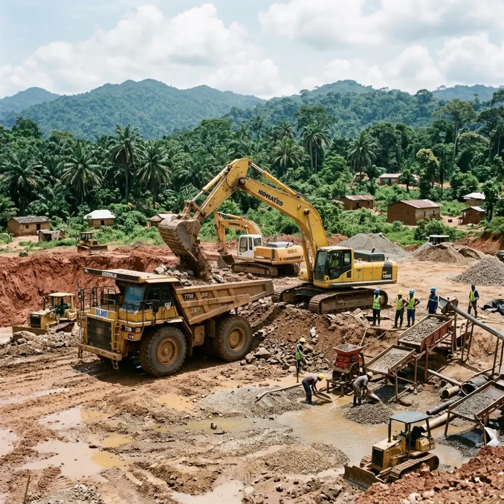Mining machinery in Sierra Leone